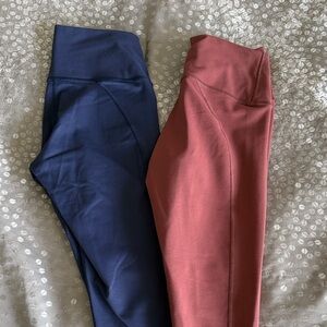 Blue and Red High-Waisted Leggings